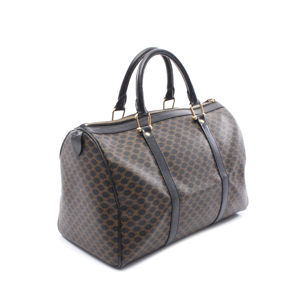 Macadam Coated Canvas Boston Bag Brown - Gaby Paris