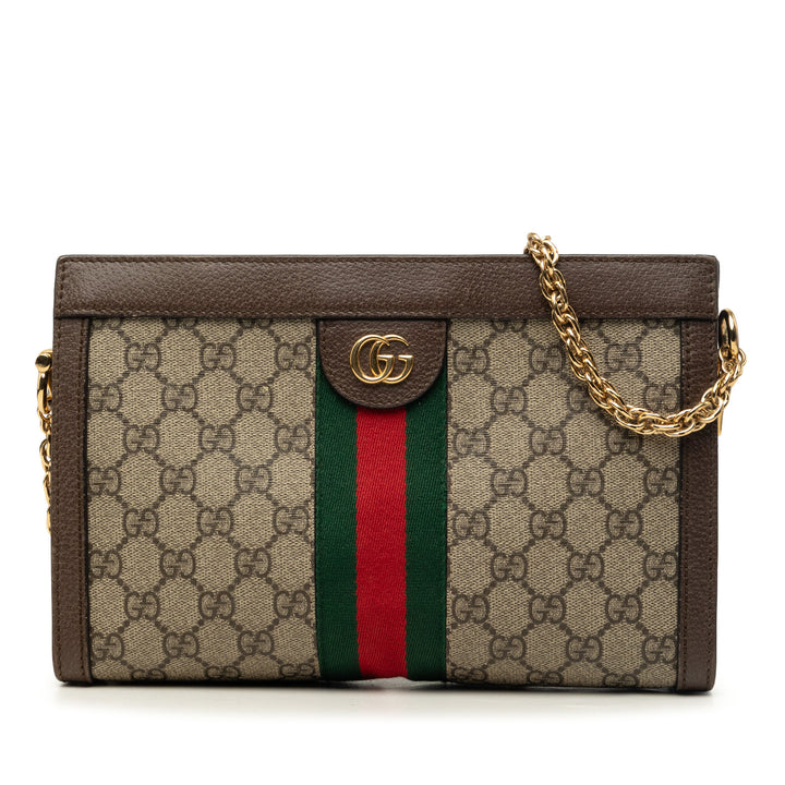 Web Ophidia Chaîne Sac Petit GG Supreme Beige