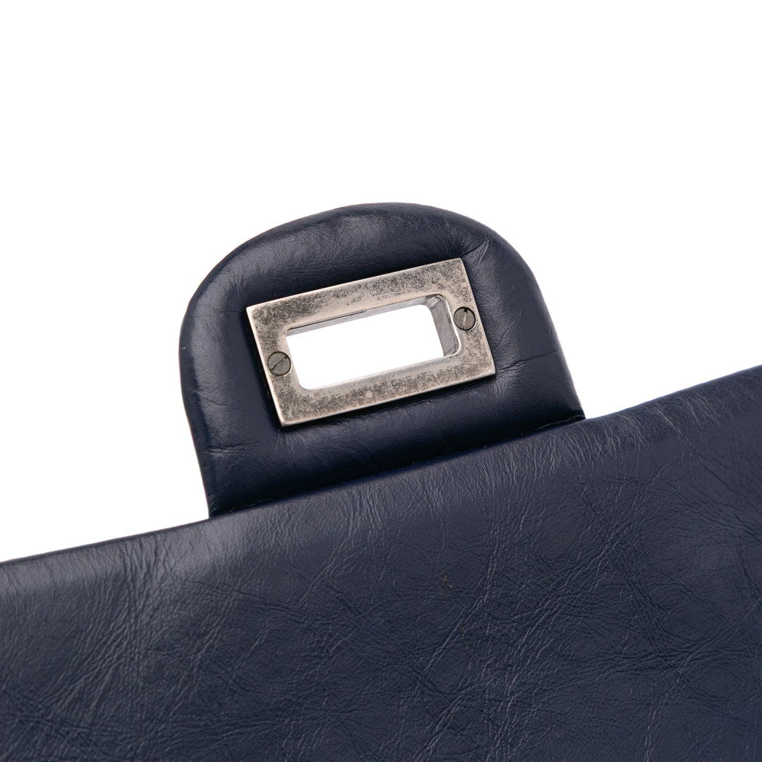 Reissue 2.55 Aged Calfskin Double Flap 226 Blue - Gaby Paris