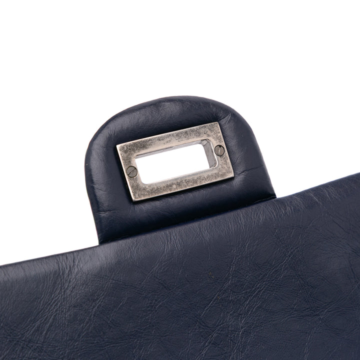 Reissue 2.55 Aged Calfskin Double Flap 226 Blue - Gaby Paris