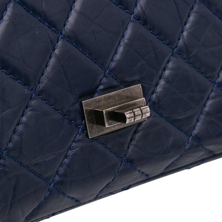 Reissue 2.55 Aged Calfskin Double Flap 226 Blue - Gaby Paris