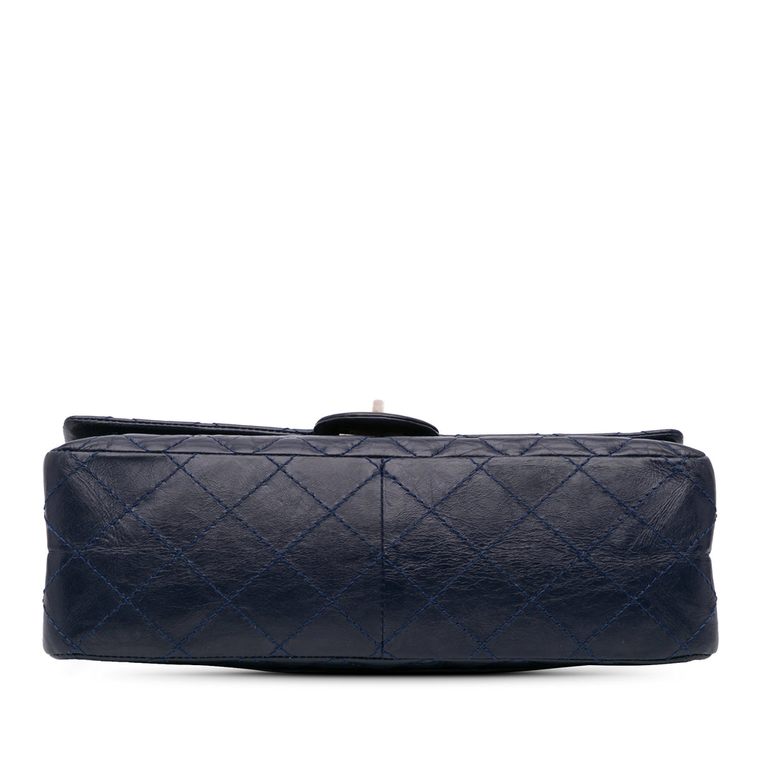 Reissue 2.55 Aged Calfskin Double Flap 226 Blue - Gaby Paris
