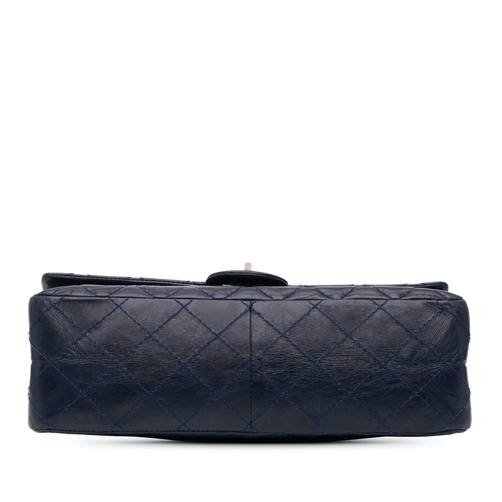 Reissue 2.55 Aged Calfskin Double Flap 226 Blue - Gaby Paris