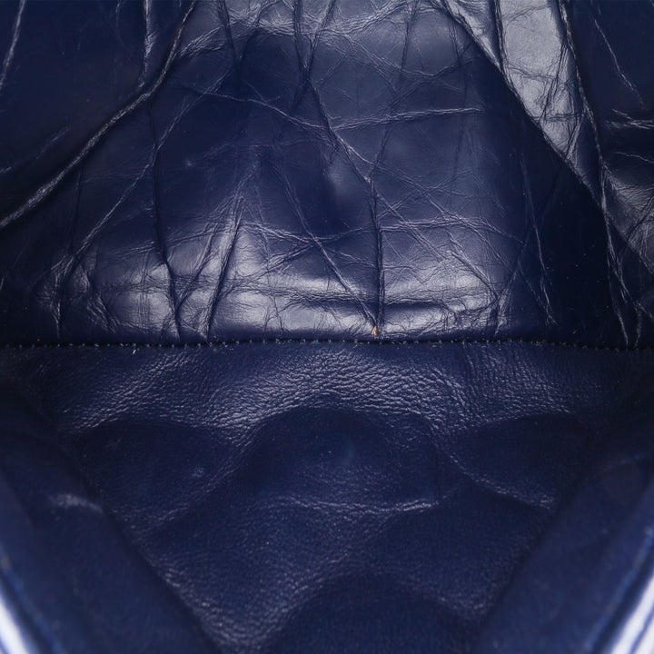 Reissue 2.55 Aged Calfskin Double Flap 226 Blue - Gaby Paris