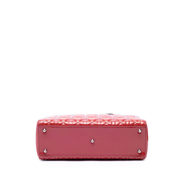 Dior Large Cuir verni Cannage Lady Dior