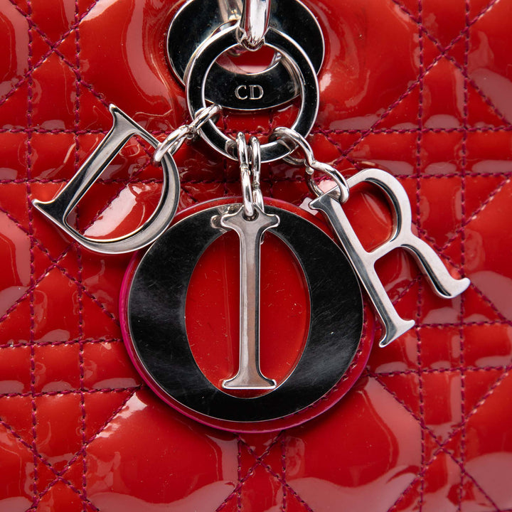 Dior Large Cuir verni Cannage Lady Dior