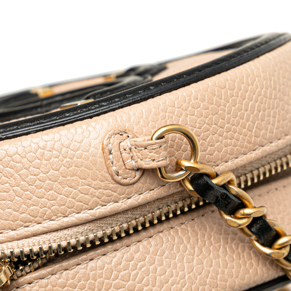 Caviar CC Filigree Round Crossbody Brown - Gaby Paris