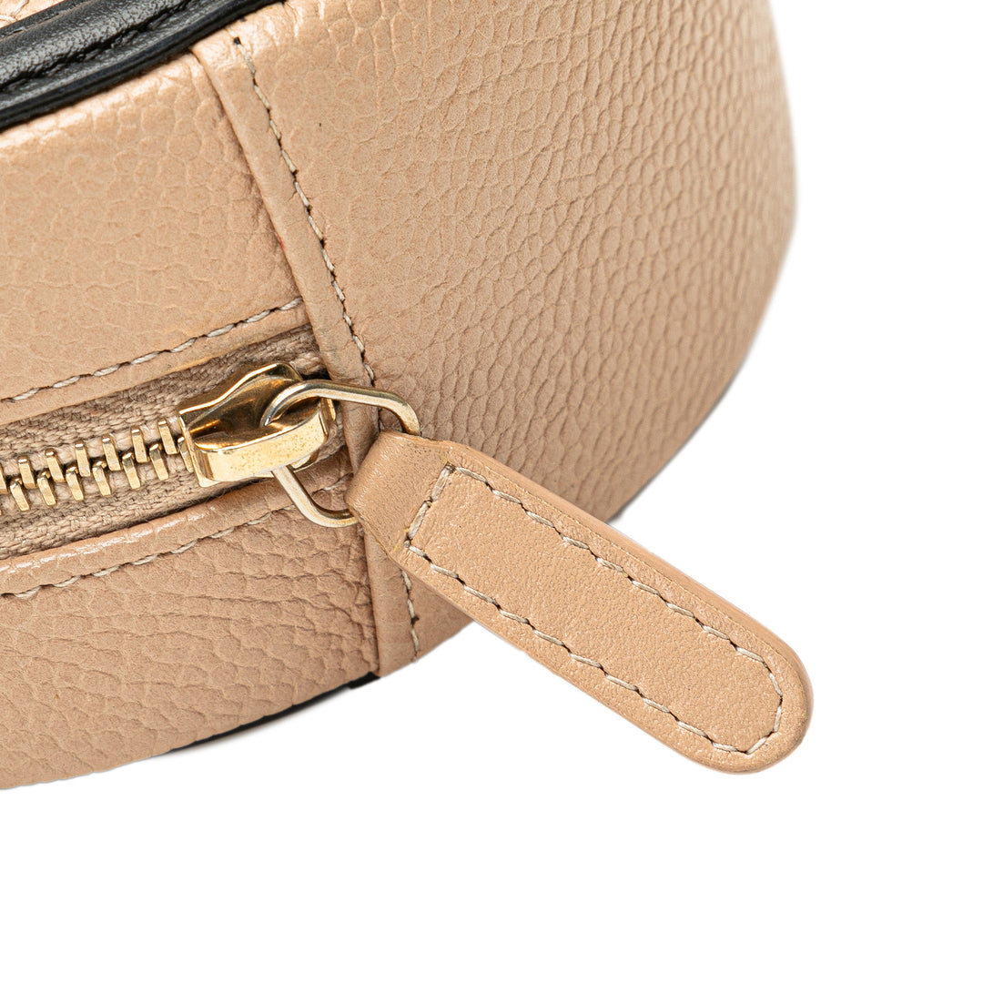 Caviar CC Filigree Round Crossbody Brown - Gaby Paris