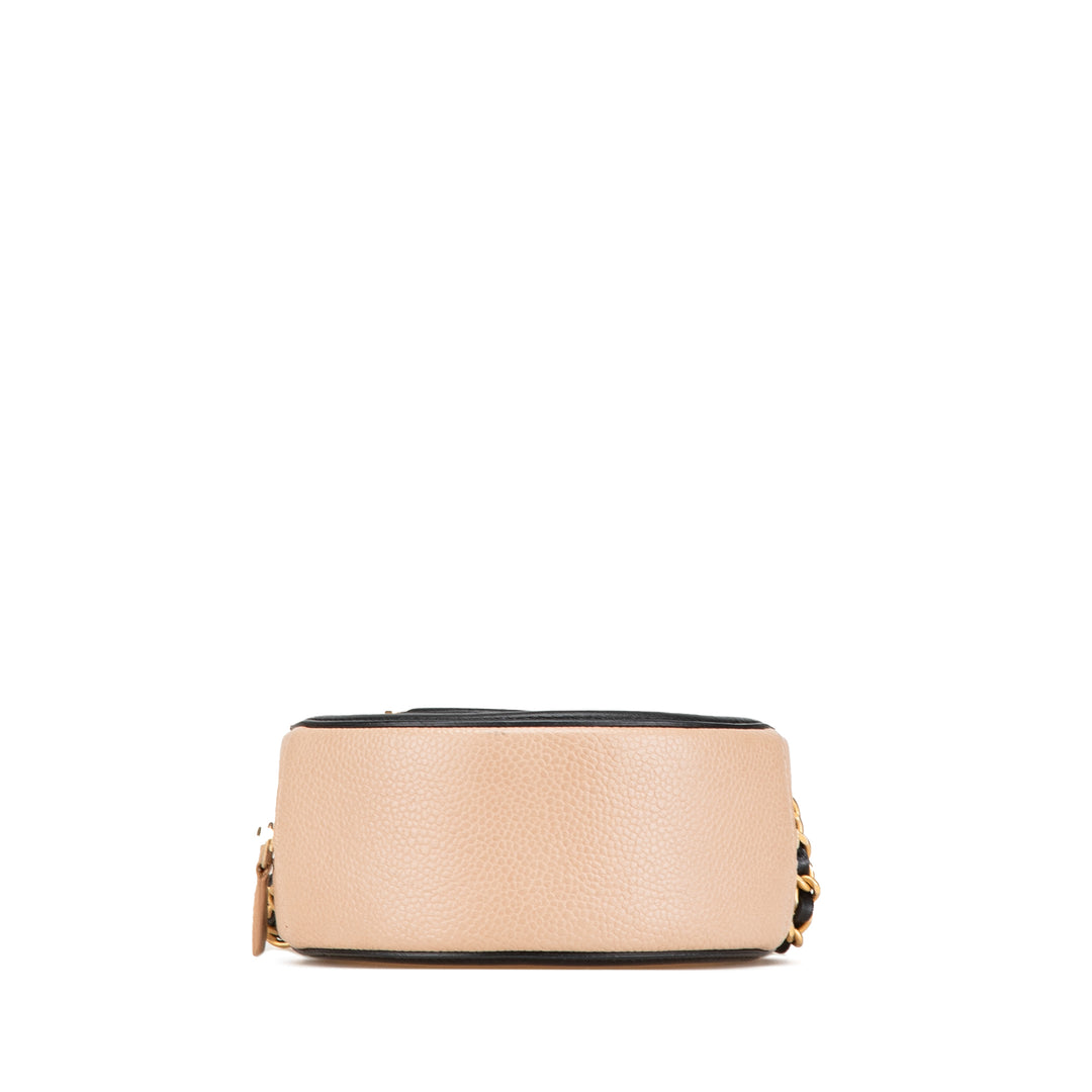 Caviar CC Filigree Round Crossbody Brown - Gaby Paris