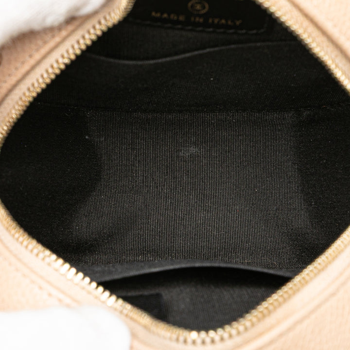 Caviar CC Filigree Round Crossbody Brown - Gaby Paris