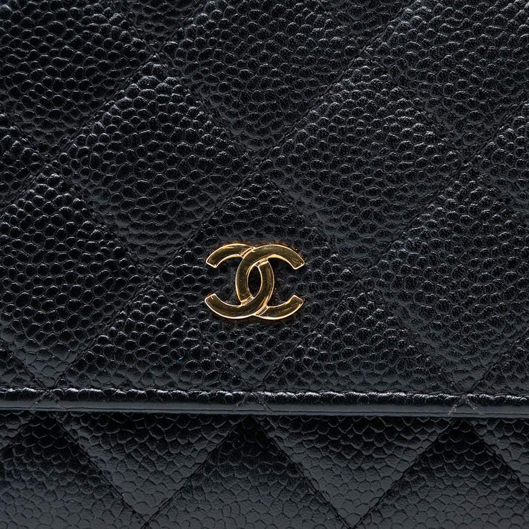 Chanel CC Matelassé Caviar Wallet on Chain