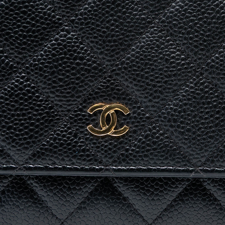 Chanel CC Matelassé Caviar Wallet on Chain