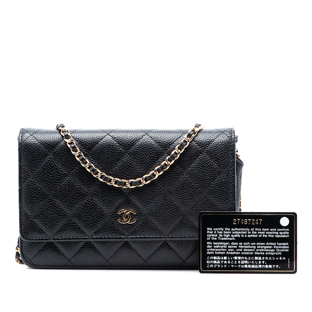 Chanel CC Matelassé Caviar Wallet on Chain