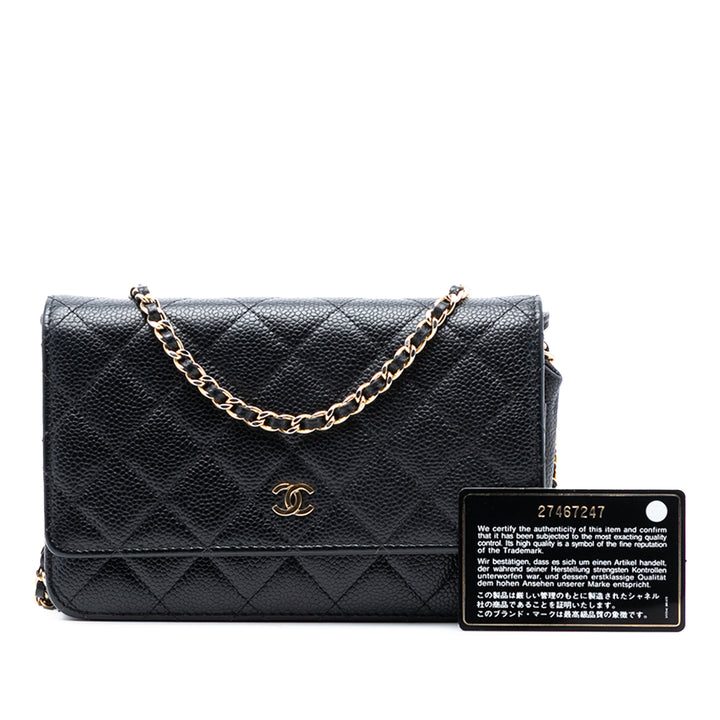Chanel CC Matelassé Caviar Wallet on Chain