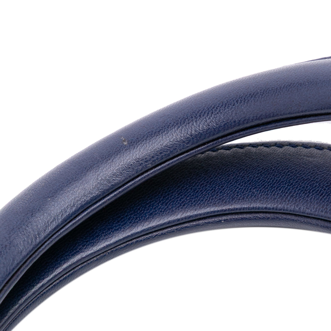 Large Lambskin Cannage Lady Dior Blue - Gaby Paris