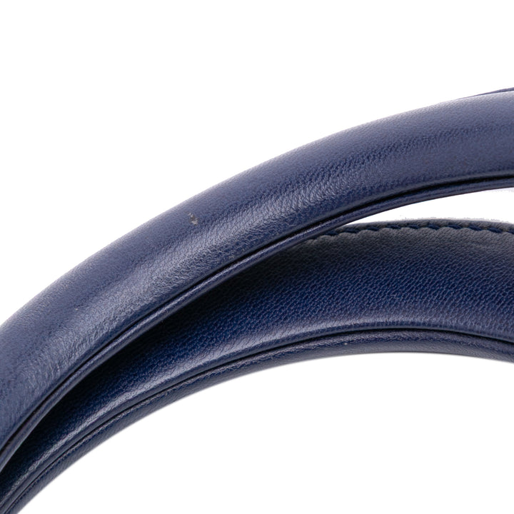 Large Lambskin Cannage Lady Dior Blue - Gaby Paris