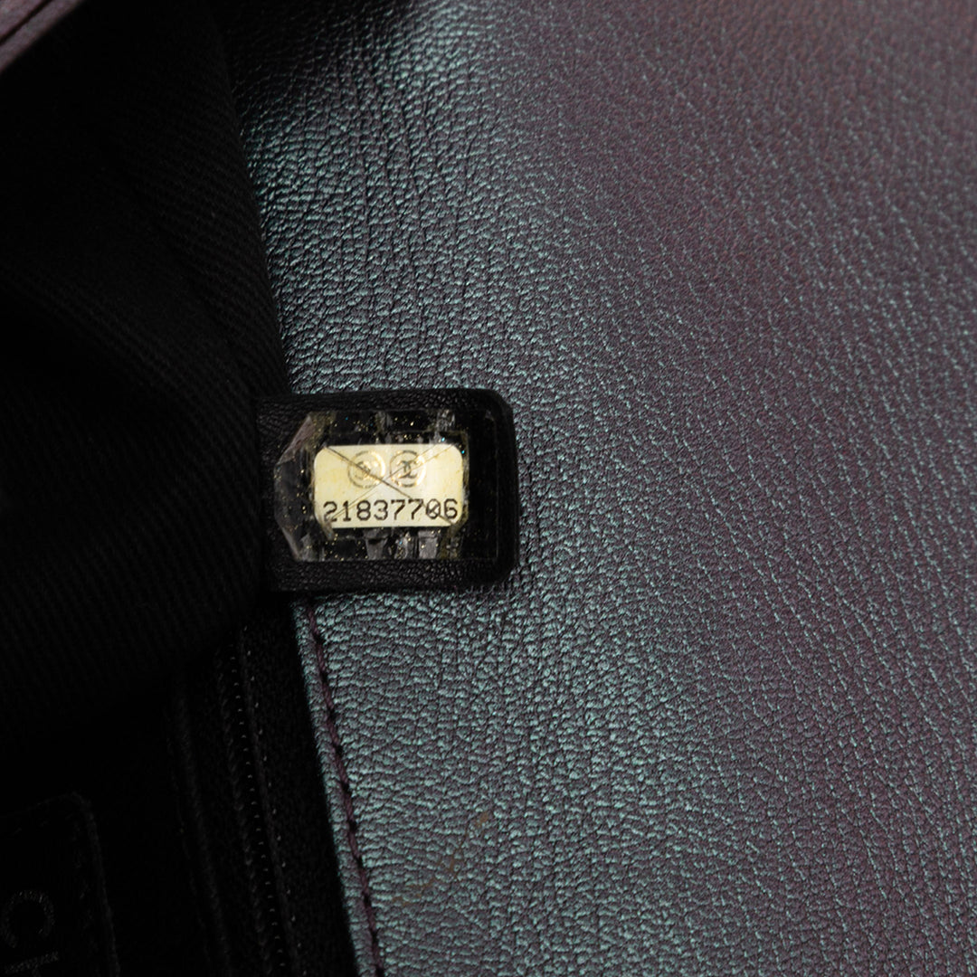 Chanel Small Iridescent Goatskin Rainbow Hardware Double Carry Waist Chain Flap Violet – GABY PARIS Authentique