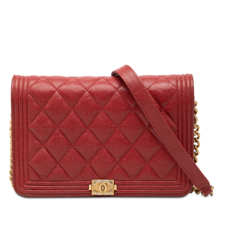 Chanel Matelassé Caviar Boy Wallet on Chain