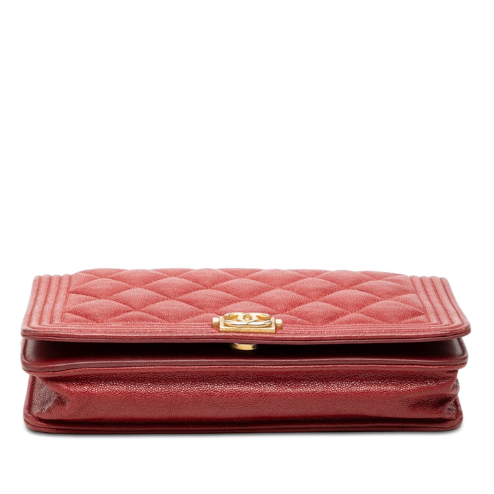 Chanel Matelassé Caviar Boy Wallet on Chain