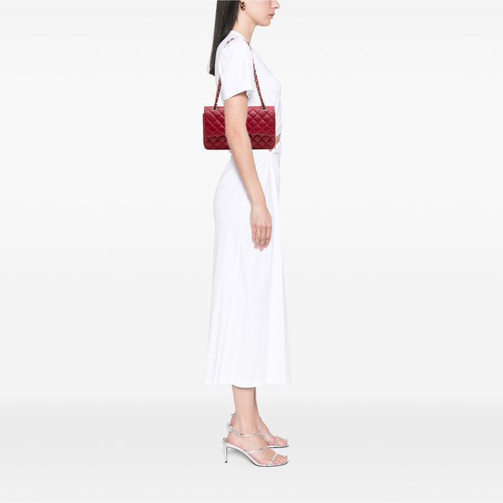 Medium Classic Lambskin Double Flap Red - Gaby Paris