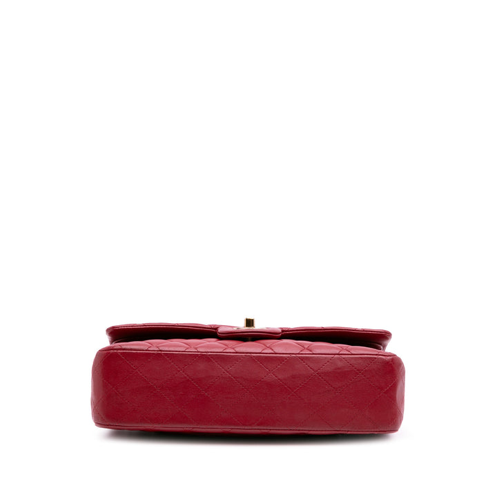 Medium Classic Lambskin Double Flap Red - Gaby Paris