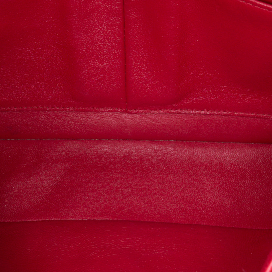 Medium Classic Lambskin Double Flap Red - Gaby Paris
