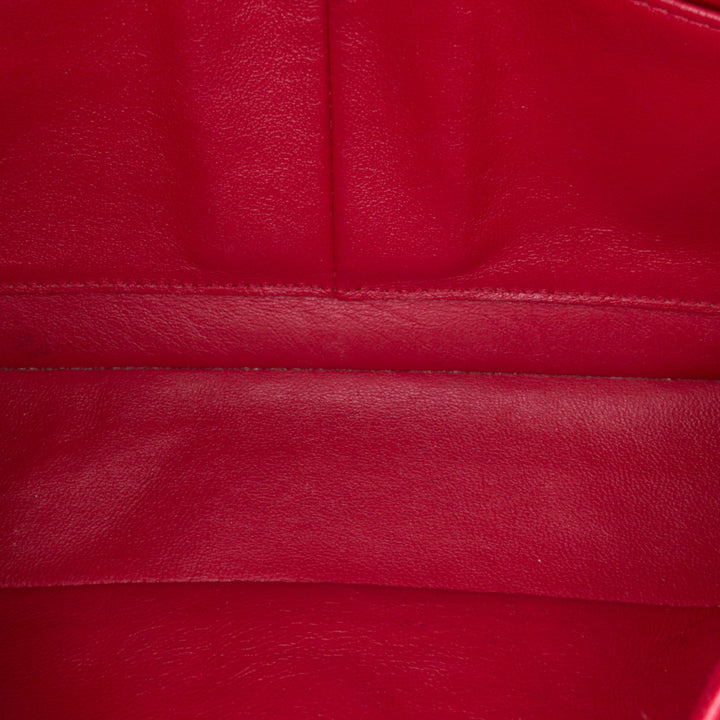Medium Classic Lambskin Double Flap Red - Gaby Paris