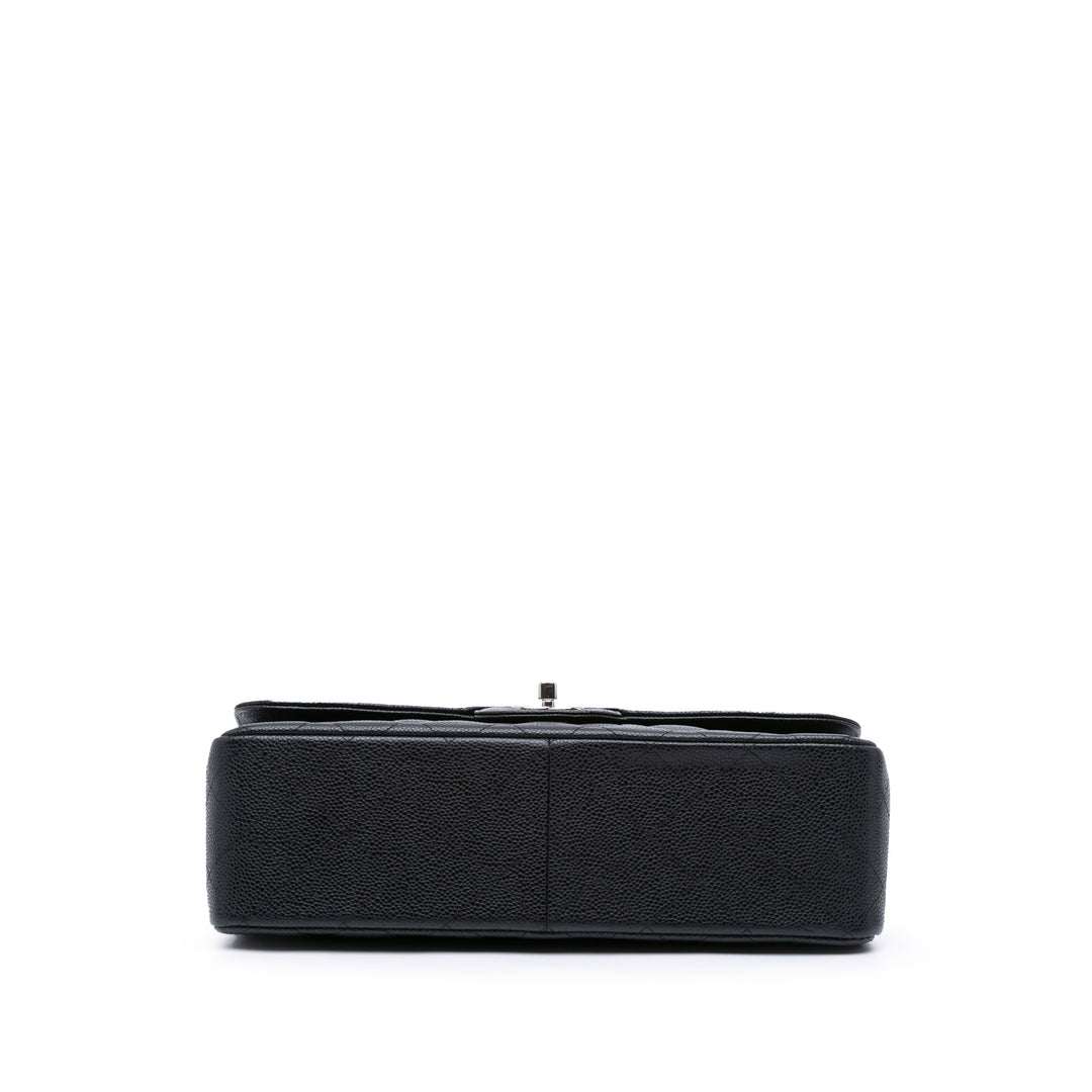 Jumbo Classic Caviar Double Flap Black - Gaby Paris