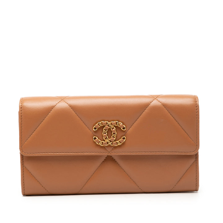 Chanel Matelassé Cuir d'agneau 19 à rabat Portefeuille