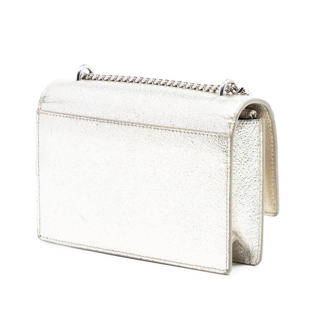 Saint Laurent Mini Metallic Cuir de veau Monogram Sunset Wallet on Chain