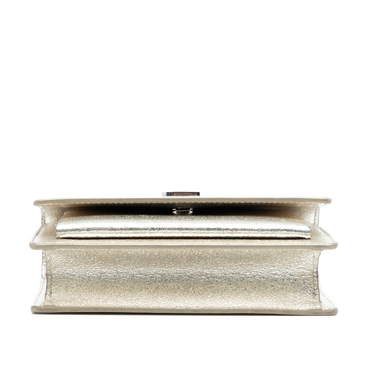 Saint Laurent Mini Metallic Cuir de veau Monogram Sunset Wallet on Chain