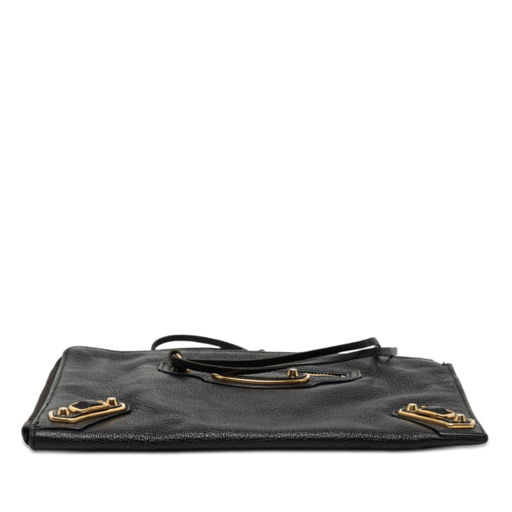 Motocross Classic Métallisé Edge Pochette Cuir de chèvre Noir