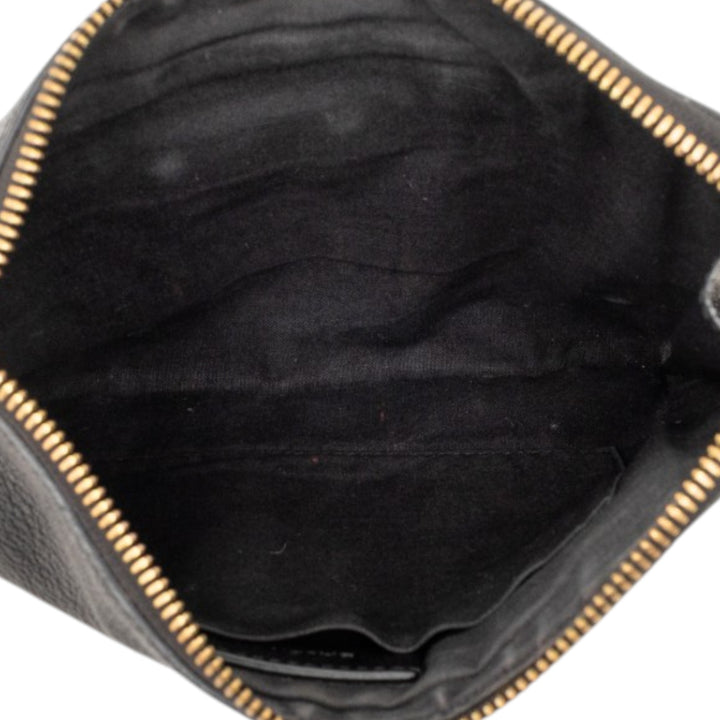 Motocross Classic Métallisé Edge Pochette Cuir de chèvre Noir