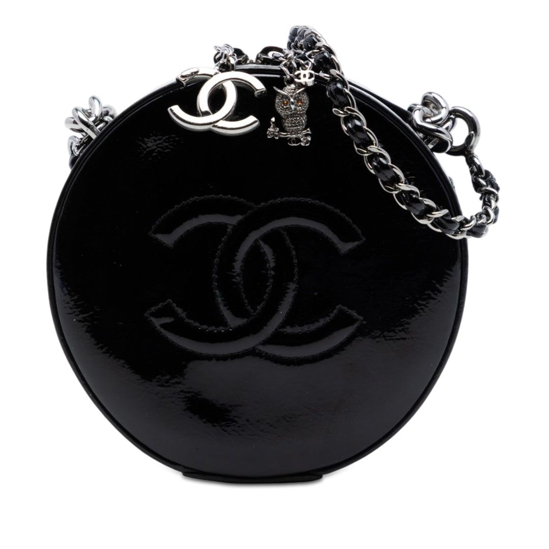 Chanel CC Cuir verni Rond as Earth Sac