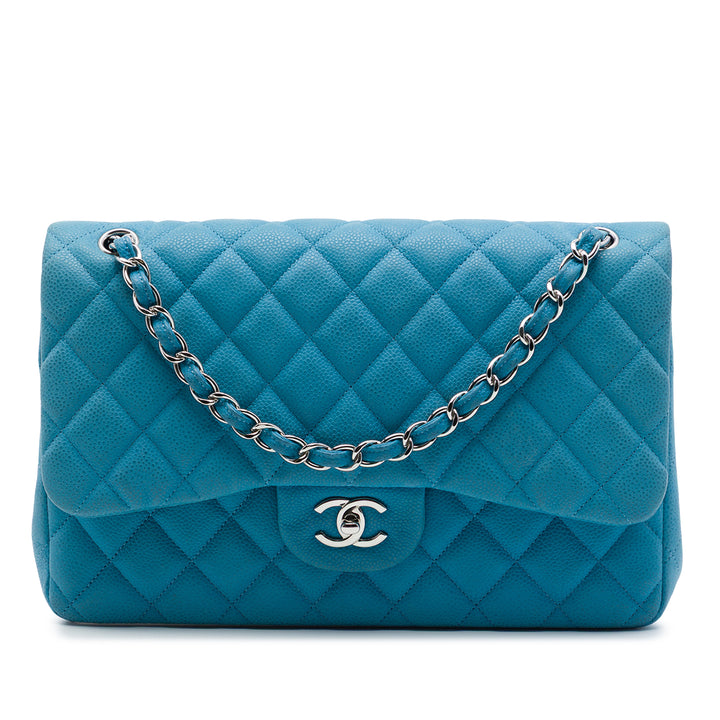 Chanel Classic Double rabat Jumbo Cuir caviar