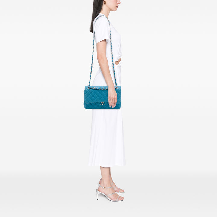 Chanel Classic Double rabat Jumbo Cuir caviar