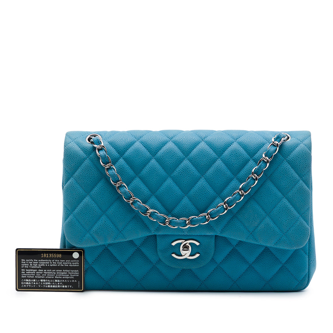 Chanel Classic Double rabat Jumbo Cuir caviar