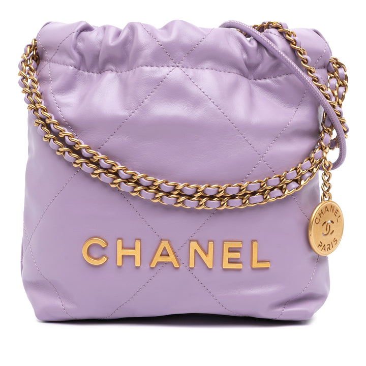 brillant 22 Sac Mini Cuir de veau Violet