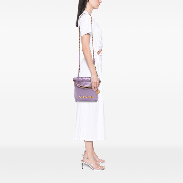 brillant 22 Sac Mini Cuir de veau Violet