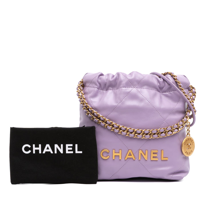 brillant 22 Sac Mini Cuir de veau Violet