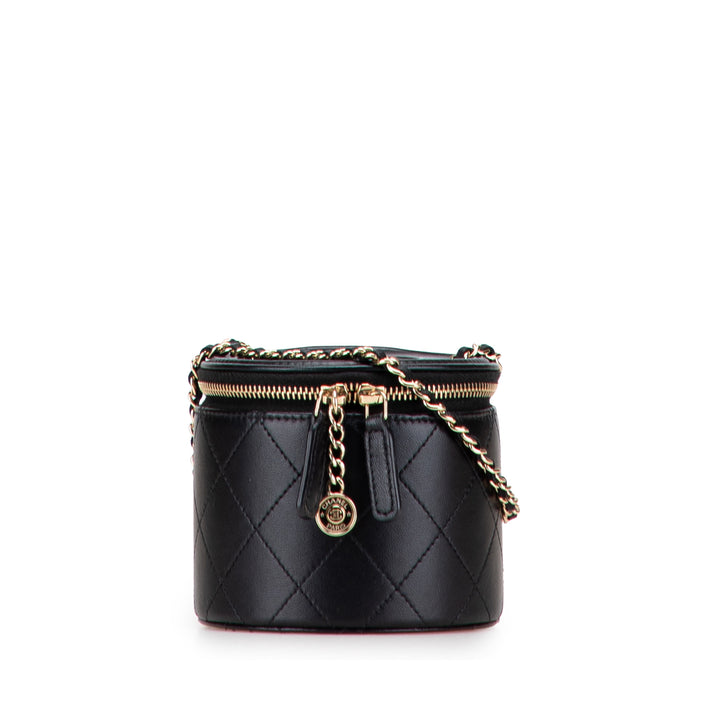 Chanel Matelassé Cuir d’agneau Chain et Charm Vanity Étui