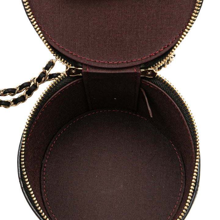 Chanel Matelassé Cuir d’agneau Chain et Charm Vanity Étui