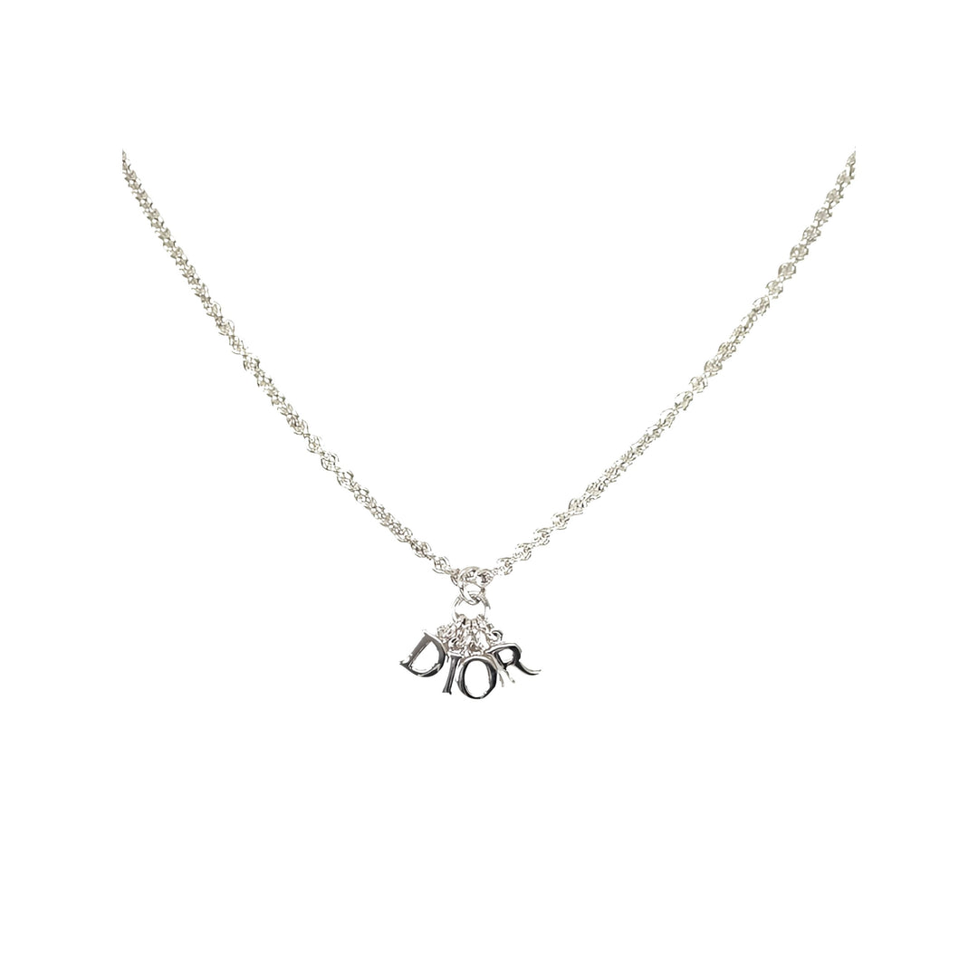 Dior Collier Finish Dangling Letters Pendant Argenté – vue principale – GABY PARIS