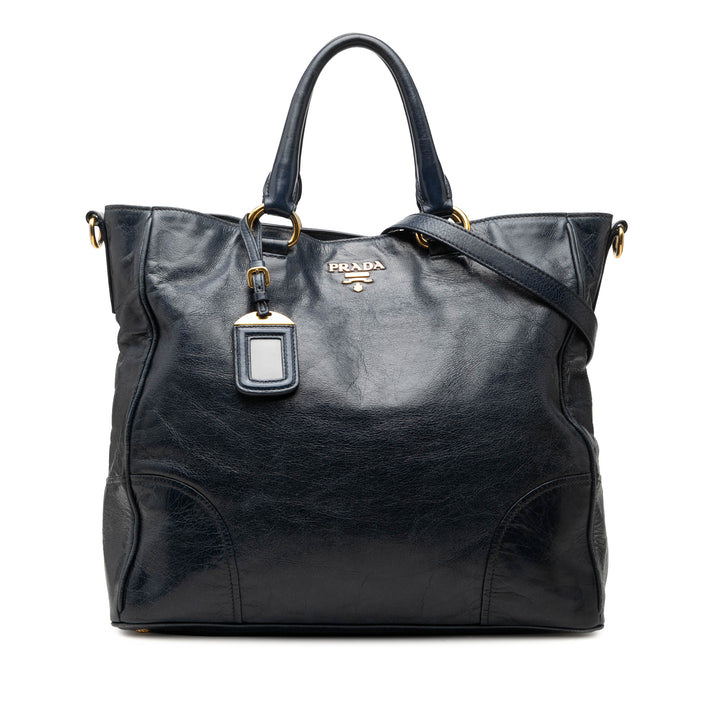 Vitello Shine Open Cabas Bleu