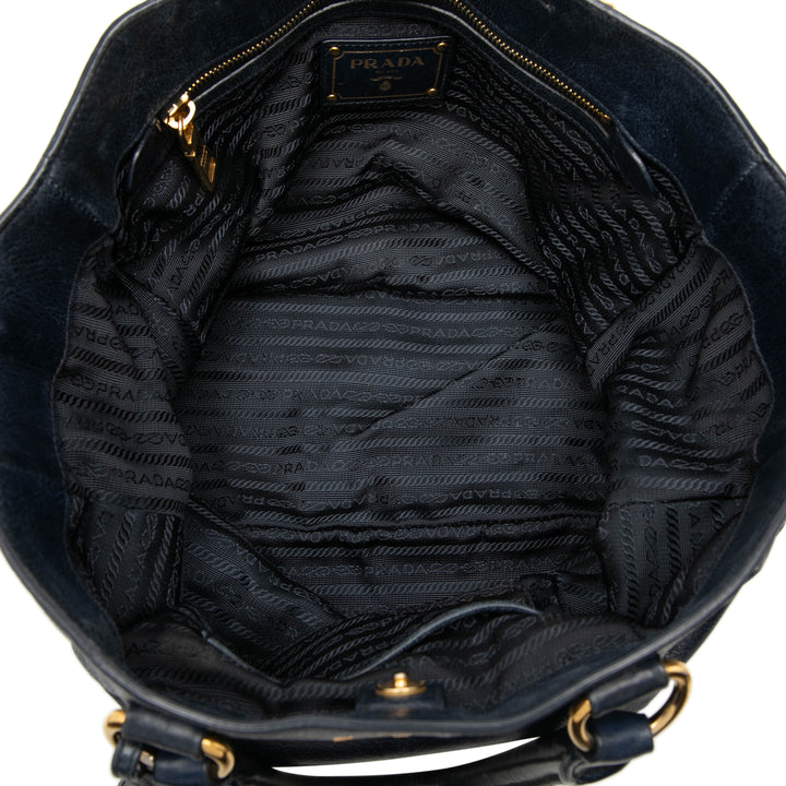 Vitello Shine Open Cabas Bleu
