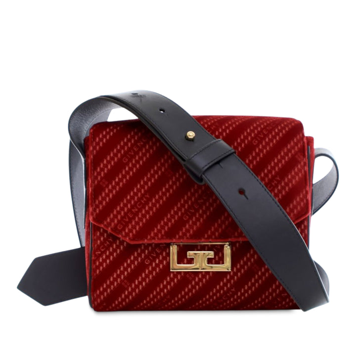 Givenchy Mini Velours Diagonal Eden Flap Rouge