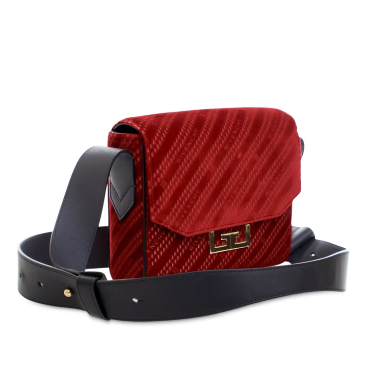 Givenchy Mini Velours Diagonal Eden Flap Rouge