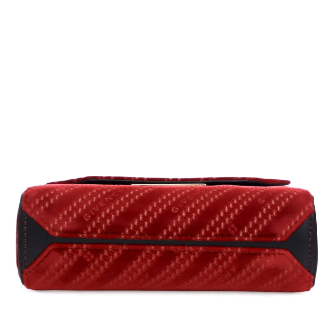 Givenchy Mini Velours Diagonal Eden Flap Rouge