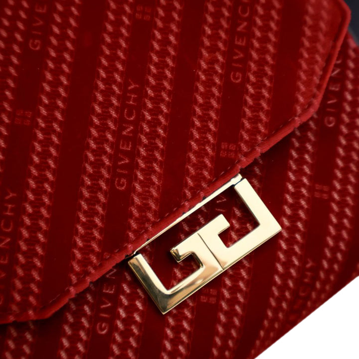 Givenchy Mini Velours Diagonal Eden Flap Rouge