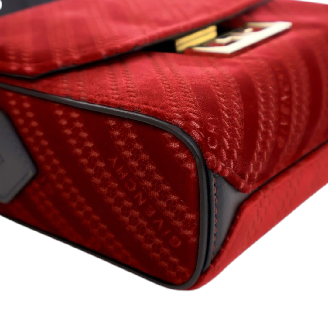 Givenchy Mini Velours Diagonal Eden Flap Rouge